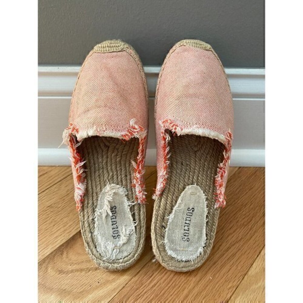 Soludos powder pink canvas flip flops